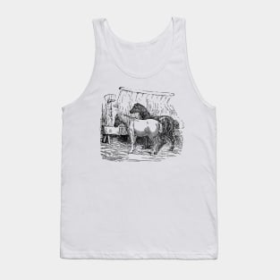 Vintage Horses Design Tank Top